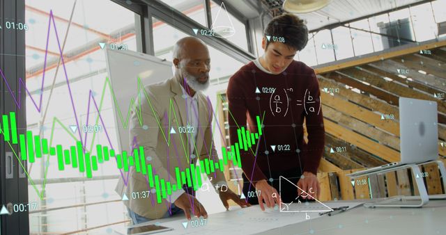 Business Team Collaborating on Data Analysis with Graphs Overlay - Download Free Stock Images Pikwizard.com