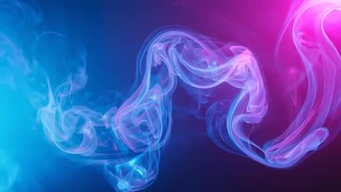 Neon Smoke Swirls Creating Abstract Gradient
