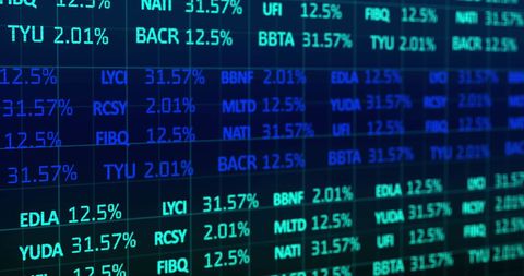 Digital Data Display with Financial Metrics and Tickers - Download Free Stock Images Pikwizard.com