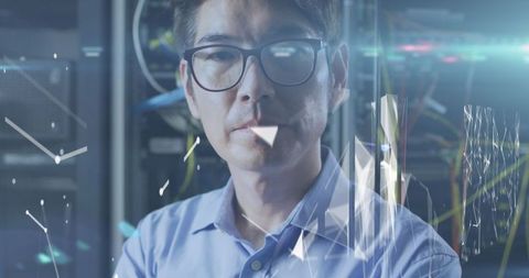 confident it engineer overlapping digital data concept - Download Free Stock Images Pikwizard.com