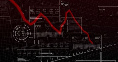 Dynamic Red Line Showing Business Analytics Insights