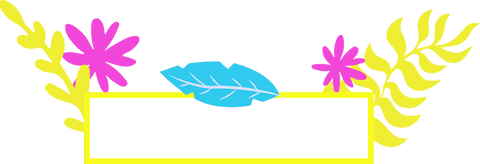 Transparent floral banner with colorful leaves