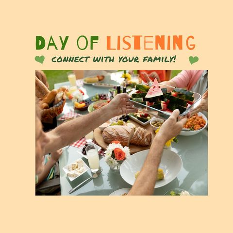 Family Enjoys Meal Together on National Day of Listening - Download Free Stock Templates Pikwizard.com