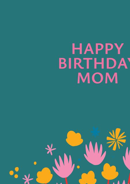 Floral Birthday Card Template for Mom with Vibrant Colors - Download Free Stock Videos Pikwizard.com