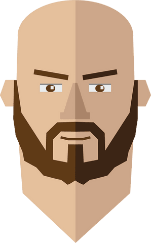 bold bald bearded face illustration on transparent background - Download Free Stock Videos Pikwizard.com