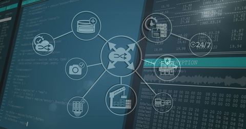 Interactive Digital Encryption and Secure Data Network Visualization - Download Free Stock Images Pikwizard.com