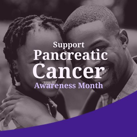 Smiling Father and Son Embrace for Pancreatic Cancer Awareness - Download Free Stock Templates Pikwizard.com