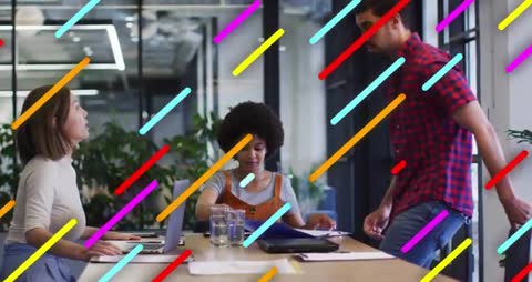 Team Collaboration in Modern Office with Interactive Atmosphere