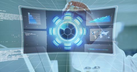 futuristic data processing and global networking concept - Download Free Stock Images Pikwizard.com