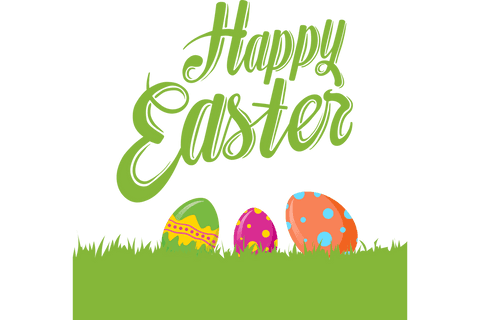 happy easter text with eggs on transparent background - Download Free Stock Videos Pikwizard.com