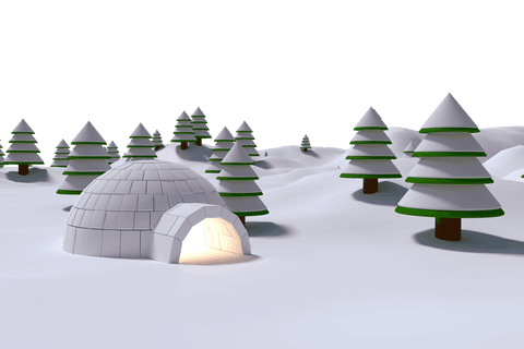 transparent igloo with trees in snowy landscape - Download Free Stock Videos Pikwizard.com