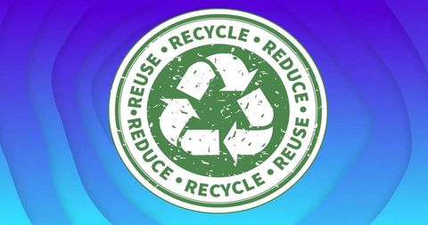 Eco-Friendly Recycling Symbol with Blue Background