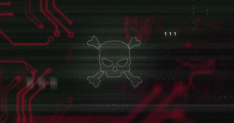 Digital Skull on Circuit Board Signals Cyber Threat - Download Free Stock Images Pikwizard.com