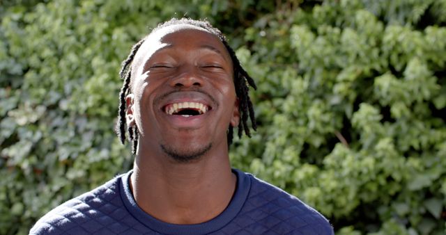 Joyful Man Laughing Outdoors - Download Free Stock Images Pikwizard.com