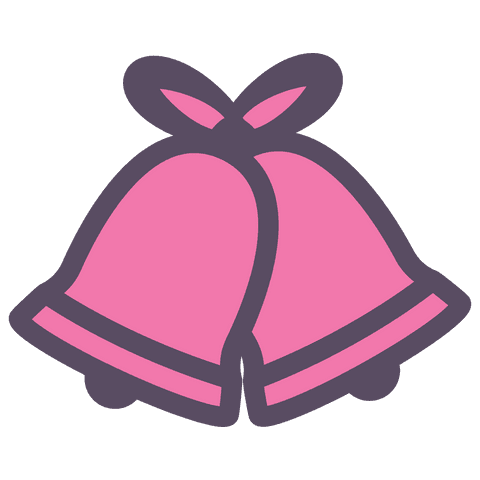 Pink Christmas Bells on Transparent Background for Festive Decor