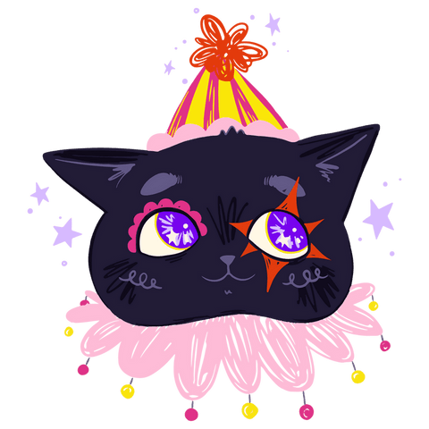 whimsical cat with party hat and transparent background - Download Free Stock Videos Pikwizard.com