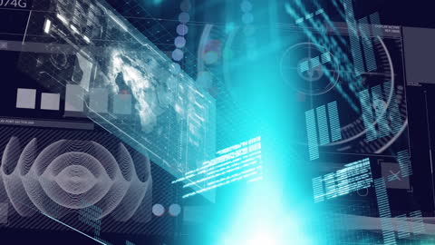 Futuristic Digital Data Processing Overlay