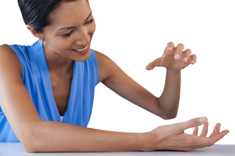 transparent smiling woman seated gesturing happy interaction - Download Free Stock Videos Pikwizard.com
