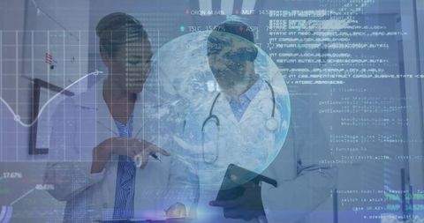 Medical Professionals Analyzing Digital Health Data with Technology