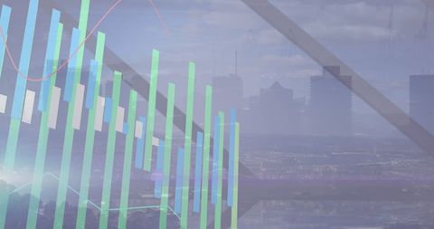 financial data visualization over cityscape reflecting global business - Download Free Stock Images Pikwizard.com