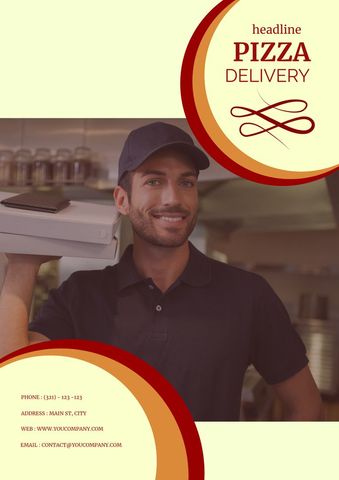 friendly pizza delivery person promoting food service - Download Free Stock Templates Pikwizard.com