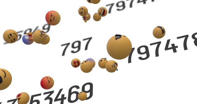 Floating Emojis with Dynamic Numbers Abstract Concept - Download Free Stock Images Pikwizard.com