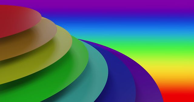 Vibrant Layered Circles with Rainbow Gradient Background - Download Free Stock Images Pikwizard.com