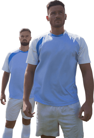 Determined Football Duo on Transparent Background