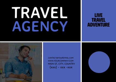 Travel Agency Services Advertising Flyer Template - Download Free Stock Templates Pikwizard.com