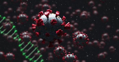 Coronavirus Cells with DNA Strand Representing Pandemic - Download Free Stock Images Pikwizard.com