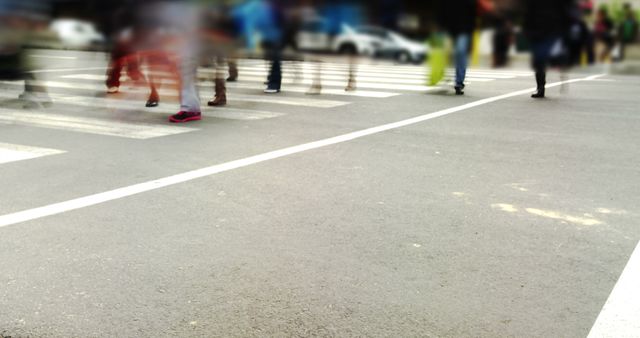 Crowd of people walking on pedestrian crossing with motion blur effects - Download Free Stock Images Pikwizard.com