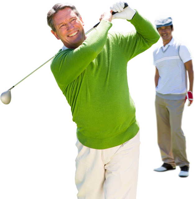 Diverse Male Golf Players with Club on Transparent Background - Download Free Stock Videos Pikwizard.com