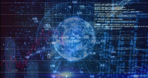 Holographic Global Data Sphere Visualizing Real-Time Analytics, Code and Network Grid