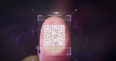 futuristic biometric technology with qr code on fingertip interface - Download Free Stock Images Pikwizard.com