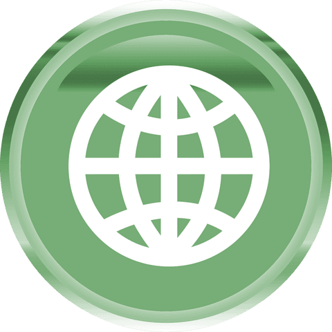 White Globe Icon on Green Circle with Transparent Background - Download Free Stock Videos Pikwizard.com