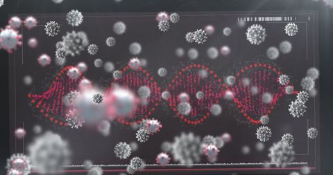 Futuristic COVID-19 Virus Cells and DNA Strand Concept - Download Free Stock Images Pikwizard.com