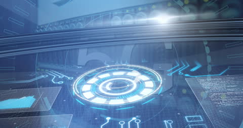 Futuristic 5G Technology with Digital Interface and Data Processing