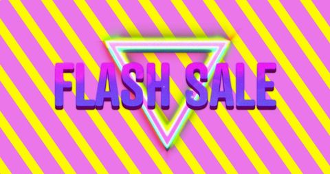 Vibrant flash sale banner with neon triangle design