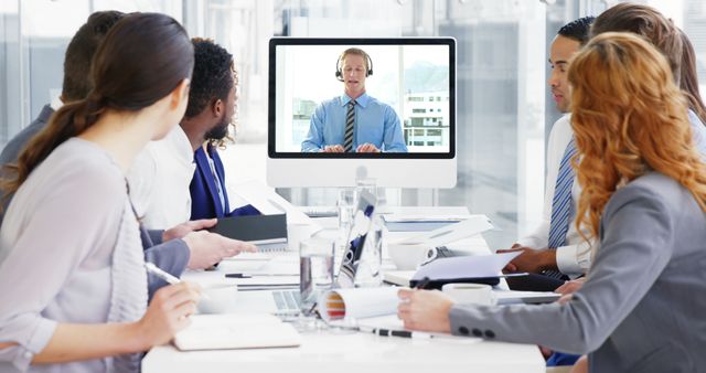 Multiracial Business Team in Video Conference Meeting - Download Free Stock Images Pikwizard.com