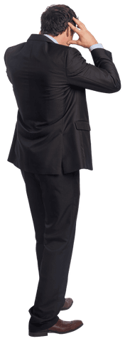 transparent image of stressed businessman grabbing head in frustration - Download Free Stock Videos Pikwizard.com