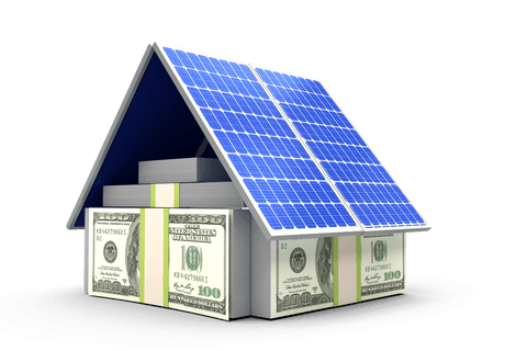 Transparent 3D House Made from Money and Solar Panels Symbolizing Investment - Download Free Stock Videos Pikwizard.com