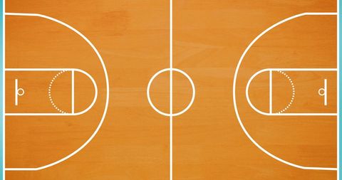 Digital Illustration of Basketball Court Overview for Sports Use