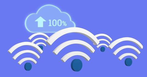 Digital Cloud Connectivity and Data Transfer Concept - Download Free Stock Images Pikwizard.com