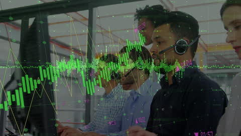 Customer Service Team Analyzing Financial Data