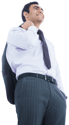 Transparent Background Happy Biracial Businessman Posing