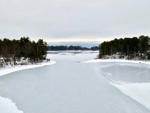 Sweeping Frozen Lake with Snow Ridges and Pine Forest Shorelines Under Overcast Morning Sky