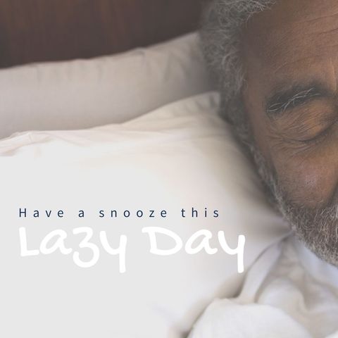 senior man relaxing on comfortable lazy day with text overlay - Download Free Stock Templates Pikwizard.com