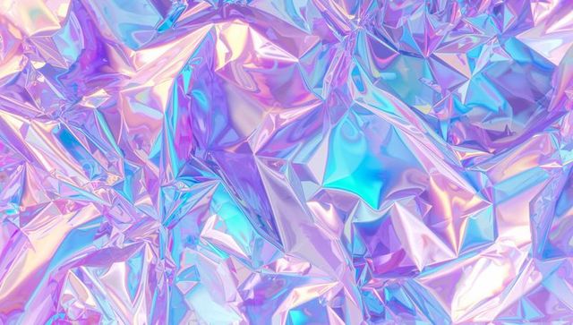 Iridescent foil with lavender pink and aqua hues