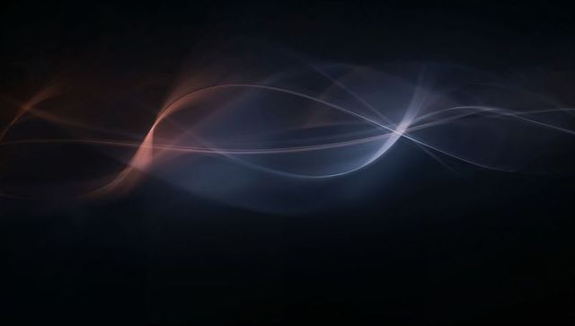 Flowing Luminous Light Ribbons Sweeping Across Dark Gradient Background for Tech Wallpaper