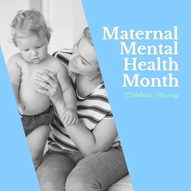 Maternal Mental Health Awareness with Caring Mother and Baby - Download Free Stock Templates Pikwizard.com